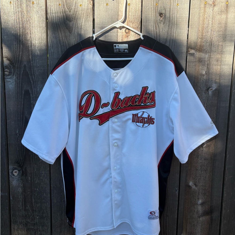 D-backs White Black Red Baseball Jersey